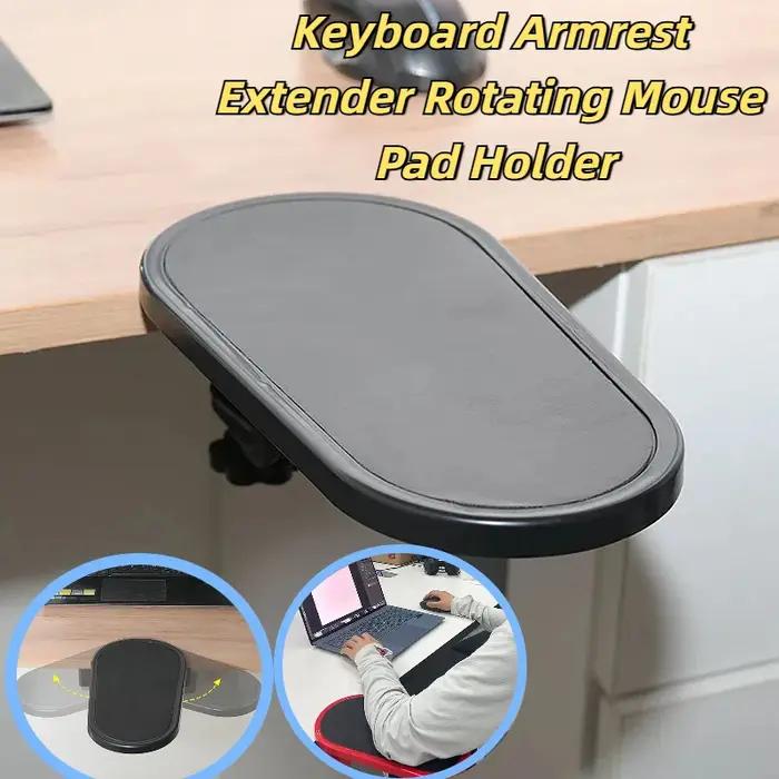 Support de poignet ergonomique réglable pour clavier, rallonge d'accoudoir d'ordinateur, support de tapis de souris rotatif, bureau