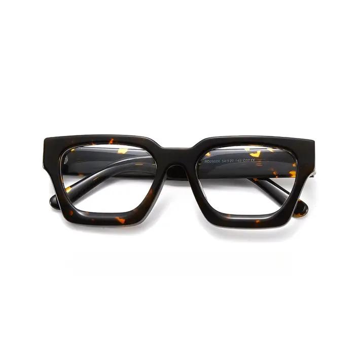 YIMARUILI mode rétro hommes lunettes carré grande taille acétate large-jante conception optique Prescription