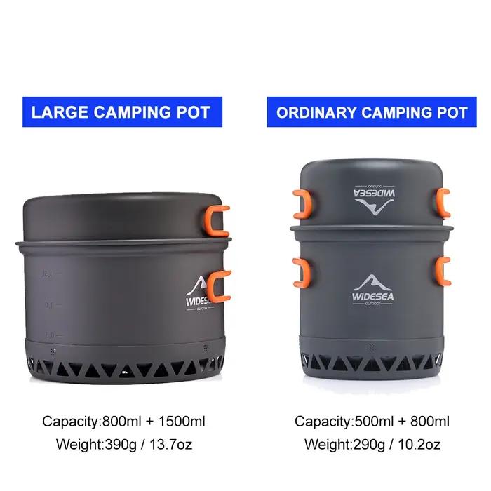 Widesea – ustensiles de cuisine de Camping 2,3 l, ensemble de casseroles de cuisine en plein air, cu