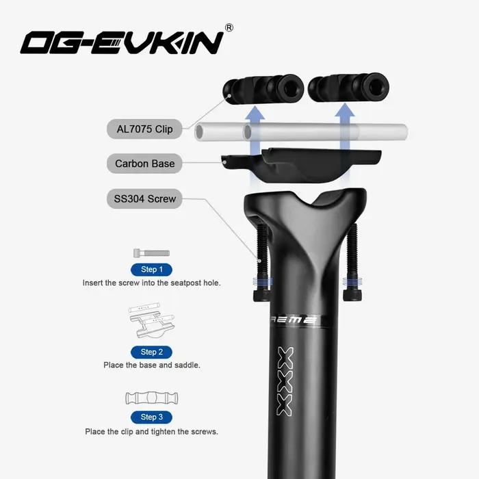 OG-EVKIN SP-013 tige de selle en carbone 27.2/31.6MM 0mm décalage vtt ou route 400MM Tube de selle e