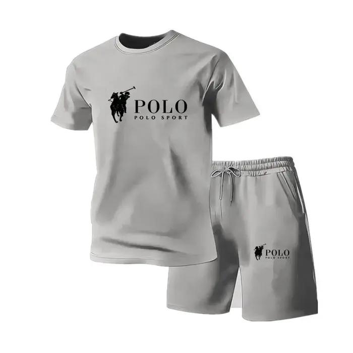 Costume de sport décontracté pour hommes, haut à col rond en maille et pantalon de jogging, costume