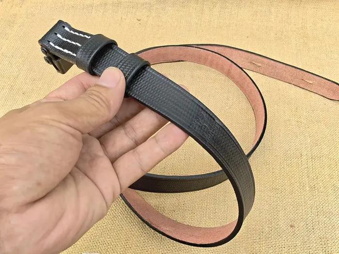 Sangle en cuir véritable pour mitrailleuse allemande MP40 MP38 de la Seconde Guerre mondiale