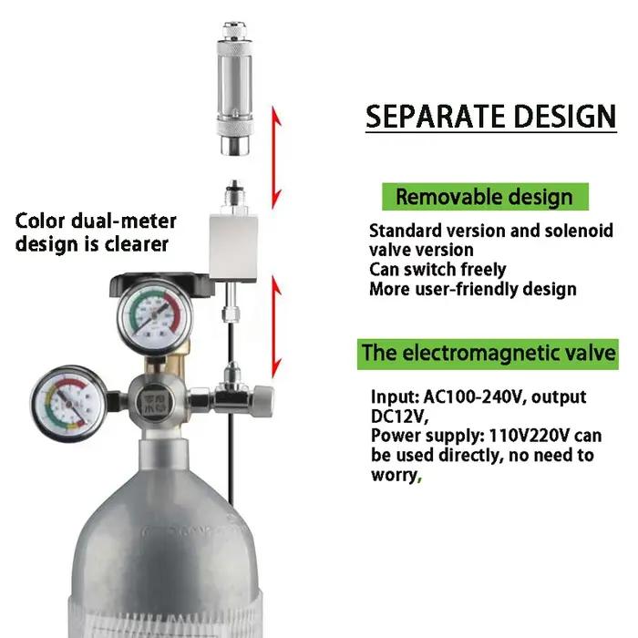 ZRDR bricolage Aquarium régulateur de CO2 compteur de bulles sans retour Kit d'électrovanne indépend