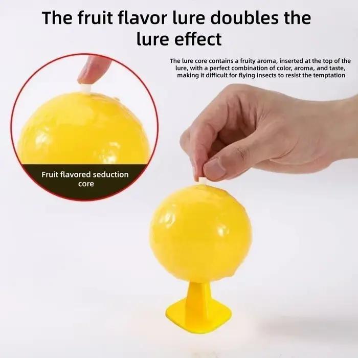 Piège à boules anti-nuisibles résistant à l'eau et au soleil pour éliminer les mouches à fruits, thrips, aleurodes et autres insectes volants usage intérieur extérieur jardin verger serre maraîchère fleurs balcon magasin produits frais