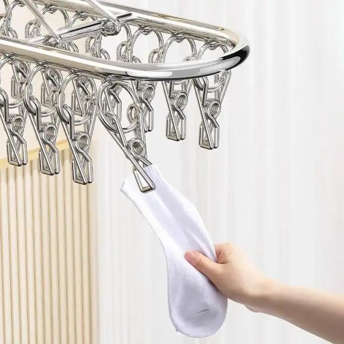 Séchoir à linge en acier inoxydable avec 20/30 pinces