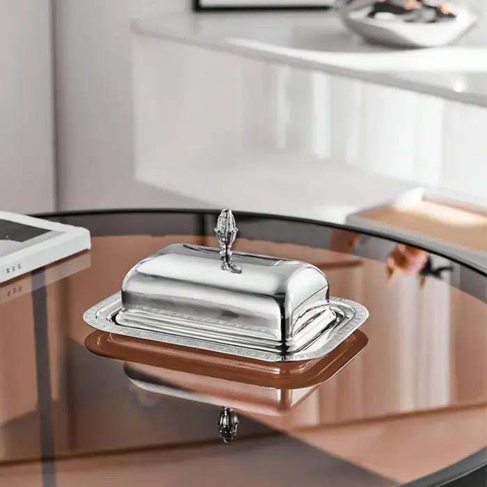 Beurrier avec couvercle, compatible lave-vaisselle, vaisselle compacte pour une fraîcheur durable, pour table à manger, cuisine