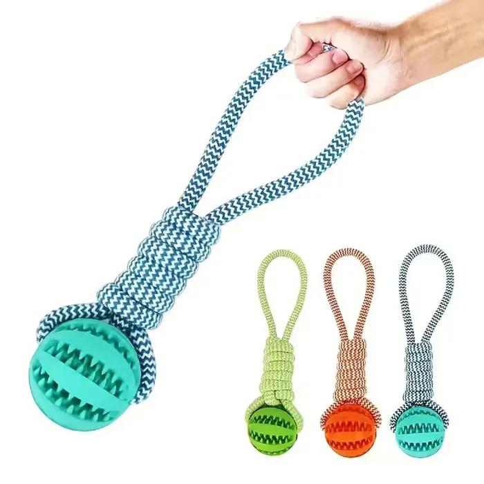 Jouet pour chien, balle distributrice de friandises en corde de coton durable