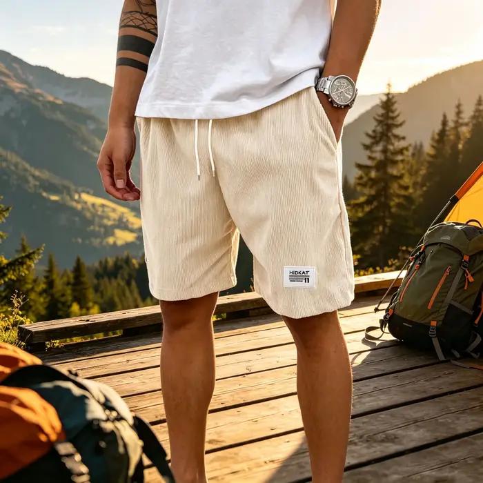 Shorts de sport décontractés - Pantalons amples à taille élastique avec cordon de serrage, respirants et à séchage rapide - Shorts en denim - Disponibles en plusieurs coloris