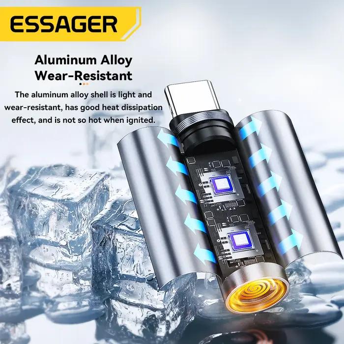 Essager TypeC Mini allume-cigare fil de tungstène soufflant sécurité et économie d'énergie sans charge peut être porté sur l'avion