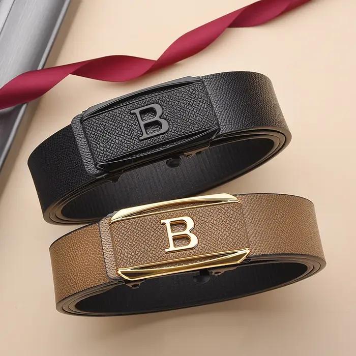 La nouvelle boucle sans dents boucle automatique ceinture hommes style décontracté affaires tout-mat