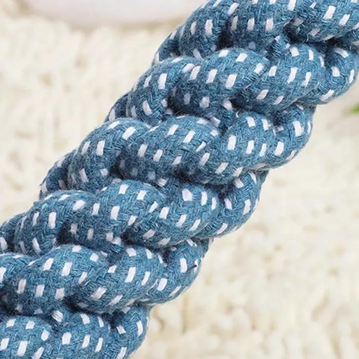 Jouet en corde pour chien en mélange de coton à double anneau - Durable
