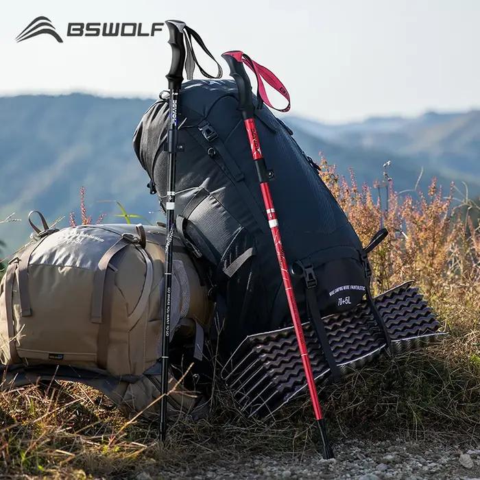 BSWOLF 2 pièces bâtons de randonnée ultralégers bâtons de marche bâtons de randonnée pliant en alumi