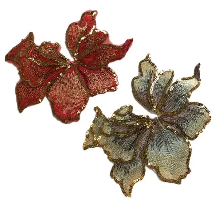 Patchs floraux d'aviation à coudre, appliques de broderie pour vêtements, robes de mariée, décoration florale, arts et bricolage