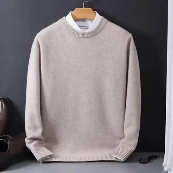 2025 pull en cachemire col rond pulls hommes ample surdimensionné M-3XL tricoté bas chemise automne hiver nouveau coréen