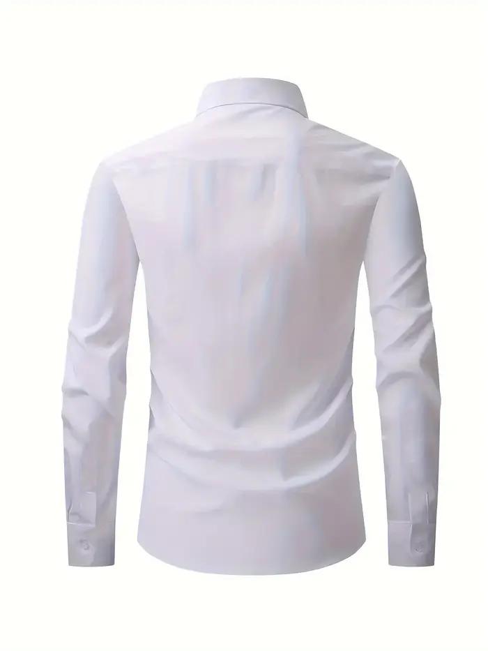 Chemise classique et élégante pour homme à manches longues - Semi-transparente