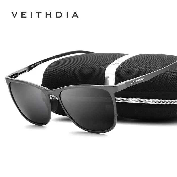VEITHDIA mode Vintage hommes lunettes de soleil polarisées UV400 lentille lunettes aluminium magnési