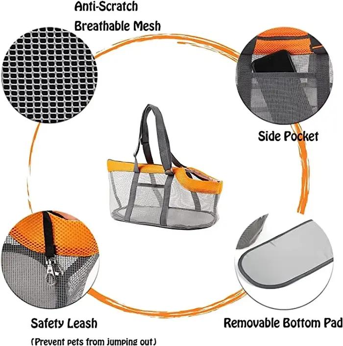 Sac de transport pour chien, sac à main en maille respirante pour petits et moyens chats et chiens, sac à main portable pour chiot, sac de transport pour animaux de compagnie pour les voyages en plein