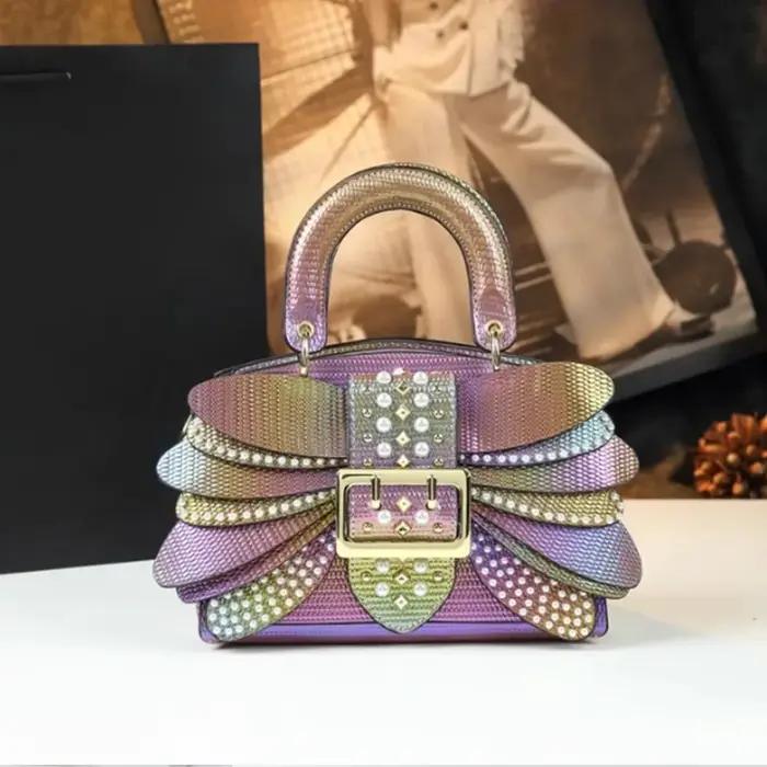 Nouveau Sac à Main Femme 2026 en Cuir Véritable avec Rivets Perlés