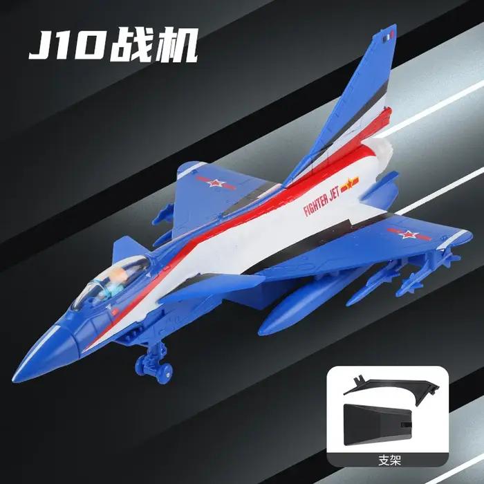 Alliage J-10 F-22 Rafale Fighter JET Modèle Son Lumière Rib Back Aviation Avion Militaire Alliage Mo