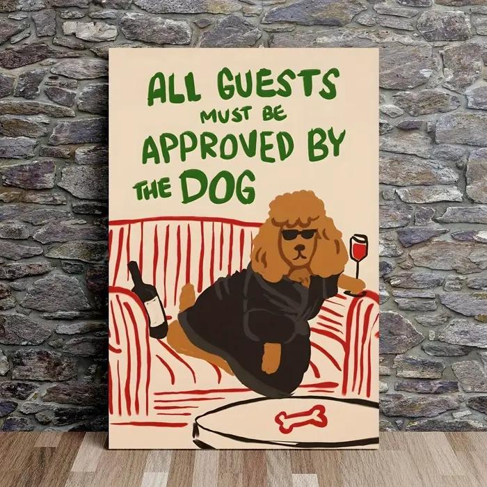 Impression sur toile moderne de dessin animé humoristique avec chien