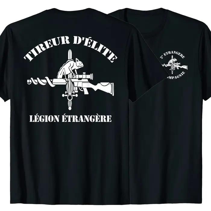 T-shirt de sniper des forces spéciales de la légion étrangère française Été Coton À Manches Courtes