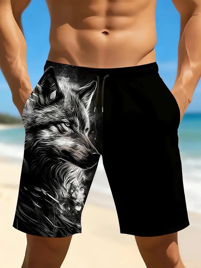 Shorts pour hommes motif loup-chien 2026 – Classique