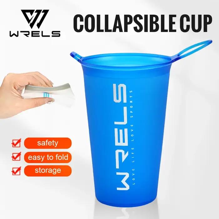 WRELS 200ml tasse pliable TPU tasse d'eau courante pliable réutilisable portable pour la course à pied escalade Marathon-BPA tasse d'eau gratuite