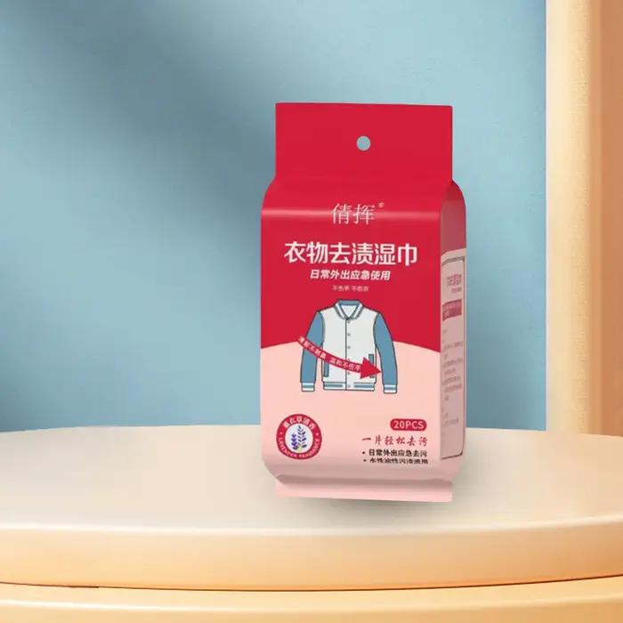 Lingettes nettoyantes pour enlever les taches de vêtements