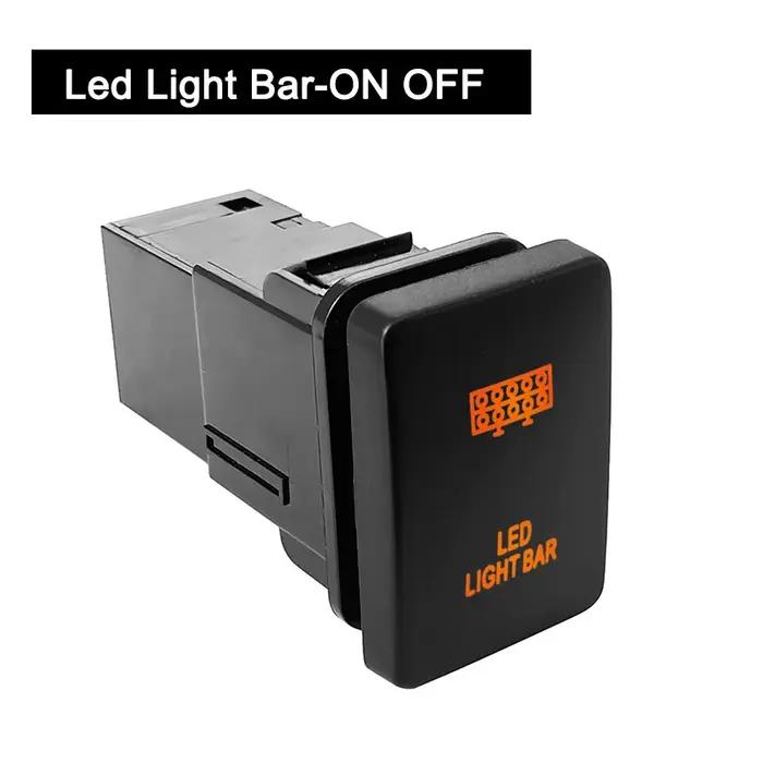 Interrupteur à bouton-poussoir LED orange 12V pour Toyota Hilux Land Cruiser Prado 150 200 4Runner RAV4 Hiace Tundra