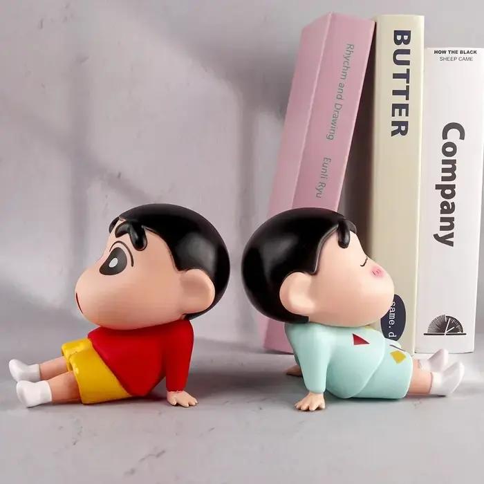 Crayon Shin-Chan figurines Support pour téléphone Kawaii Anime ornements de bureau dessin animé rega