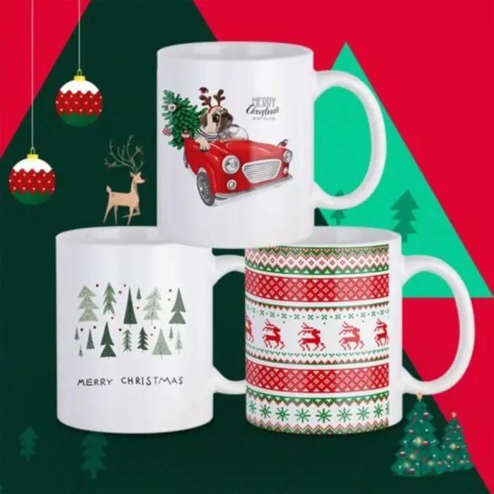 HTVRONT Lot de 6 tasses à sublimation de 11 OZ, ensemble vierge, gobelets classiques avec poignées p