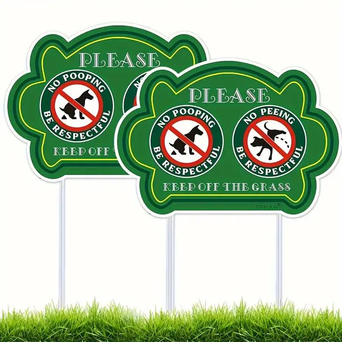 Lot de 2 panneaux "No Peeing and No Pooping" pour chien, protection contre les UV, étanche, extérieu