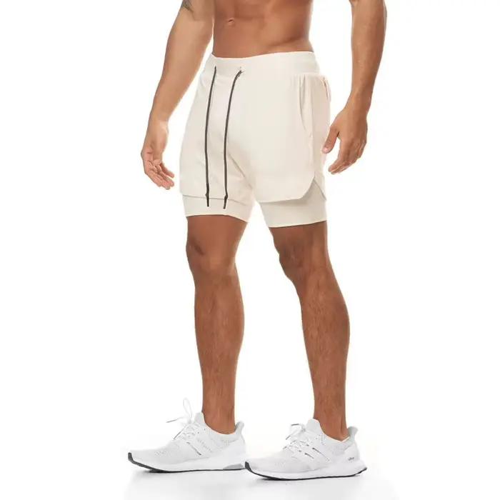 Short de jogging surdimensionné 2 en 1 pour hommes, pantalon court pour gymnases, Fitness, poche int