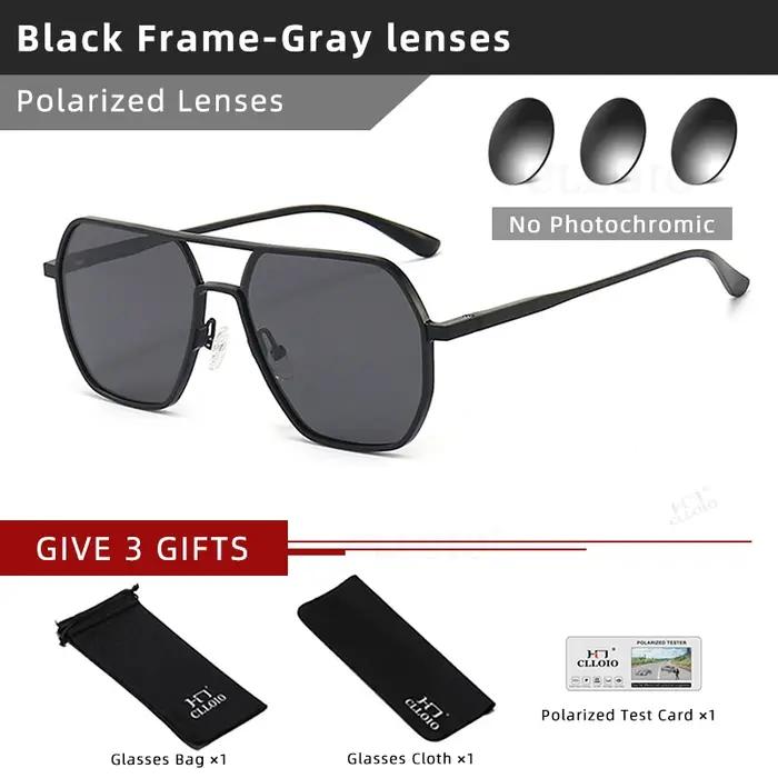 Lunettes de soleil photochromiques CLLOIO en aluminium pour hommes et femmes, lunettes de protection solaire polarisées, idéales pour la conduite, les sports et les occasions spéciales