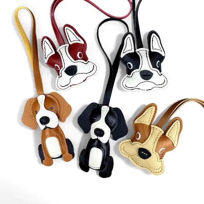 Porte-clés et breloque de sac en cuir PU Bouledogue français et Beagle – Adorable accessoire pour sac à main