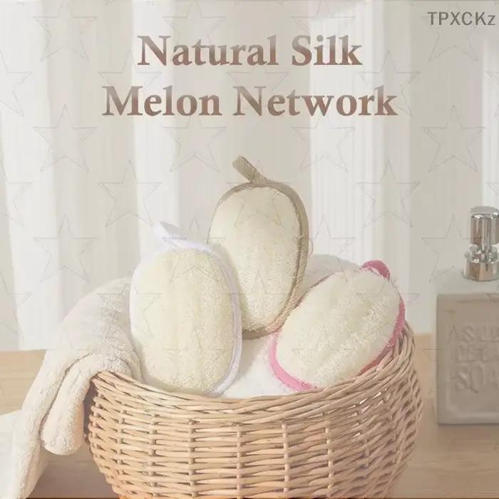 Éponge de luffa pour bain-douche ; Outil d'exfoliation naturelle ; Brosse de nettoyage de la peau douce.