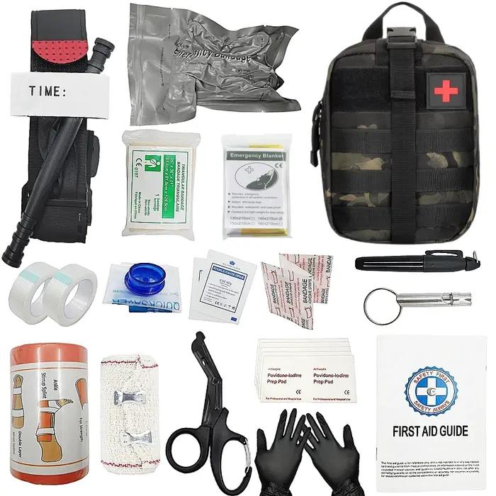 Équipement de survie en plein air, sac Molle, trousse de premiers soins d'urgence IFAK, garrot, bandage israélien