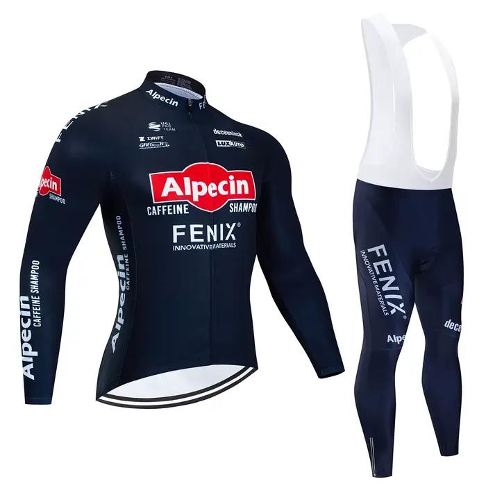 Alpecin nouvelle équipe respirant à manches longues hommes Maillot de cyclisme ensemble vtt vélo vêt