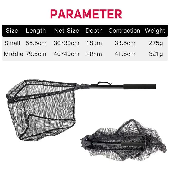 Filet de pêche main Fine en alliage d'aluminium Triangle pliable petits filets à mailles