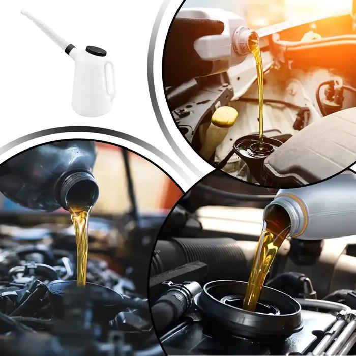 Bidon de carburant, réservoir de carburant, gourde de mesure d'huile 5L avec récipient de versement d'huile, seau de stockage d'huile automobile pour machine, garage, moteur de voiture