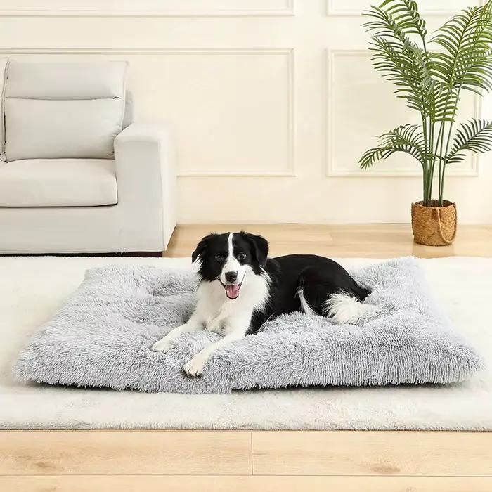 Lits doux pour chiens, maison en peluche longue et douce, meilleur lit pour chiens, panier, produits pour animaux de compagnie, coussin, lit pour chat, tapis pour animaux de compagnie, canapé de couch