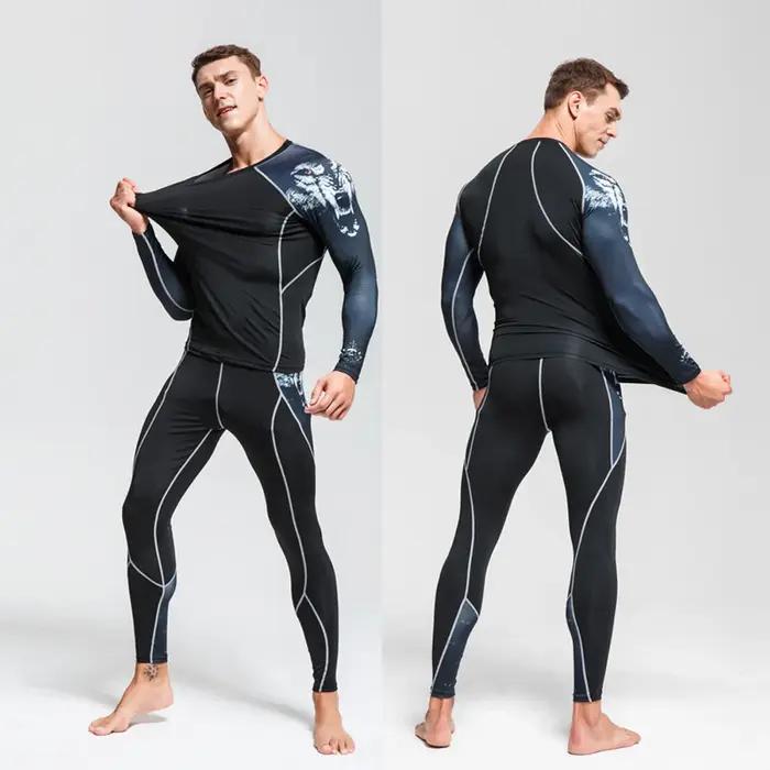 Ensemble de sous-vêtements thermiques de Ski pour hommes moto 4 saisons Ski couches de Base chaudes vêtements de sport