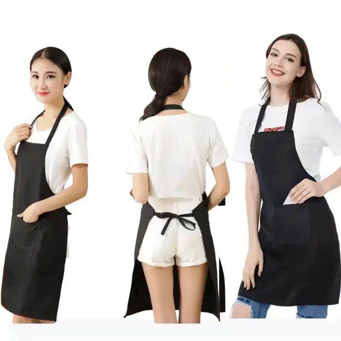 Tabliers noirs résistants avec grandes poches pour cuisine, barbecue, travail et serveurs de restaurant occasions familiales et amicales