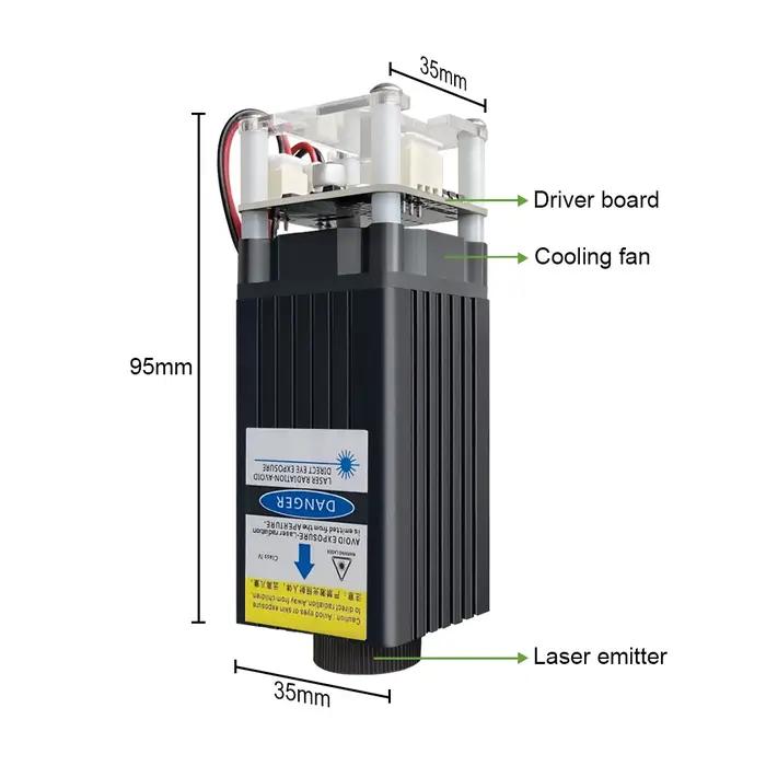 Laser arbre 20W Module Laser 450nm 40W TTL tête de graveur Laser à lumière bleue pour Machine de déc