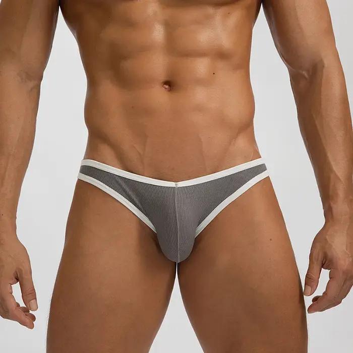 Mode homme sous-vêtements slips U renflement grande poche sous-vêtements sans couture taille moyenne hommes culottes doux respirant Sexy mâle caleçon Cueca