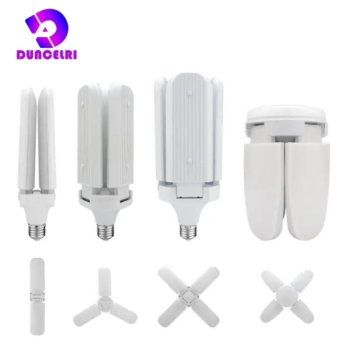 Ampoule LED pour ventilateur pliant 24W 45W 60W E27, AC 220V, lampe UFO pliable à 360 degrés, lampe