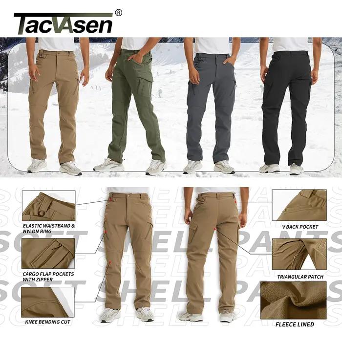Pantalon hiver chasse TACVASEN IX9 Softshell thermique imperméable cargo homme outdoor chaud