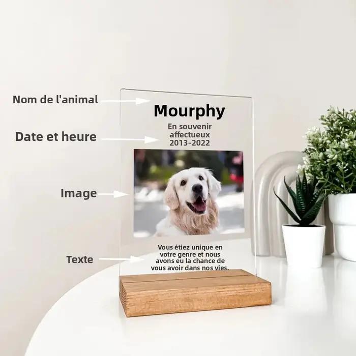 Photo personnalisée, cadeau de sympathie commémorative pour animaux de compagnie