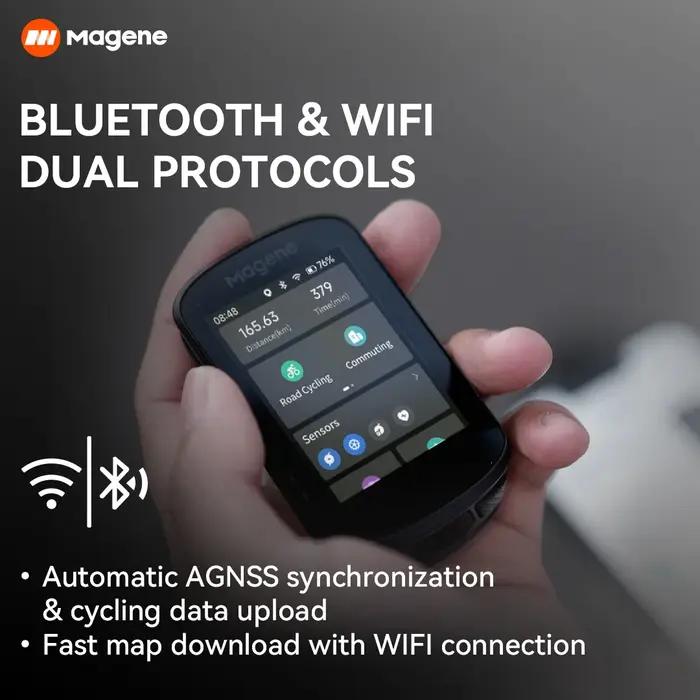 Magene-Ordinateur de vélo GPS Snowboard, navigation WiFi, compteur de vitesse, écran tactile, VTT, r