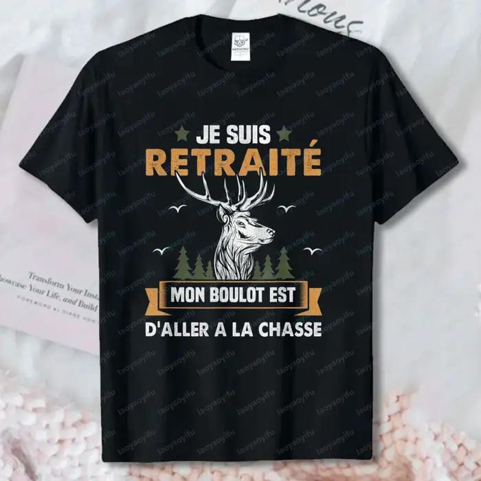 T-shirt humoristique de chasse pour hommes retraités